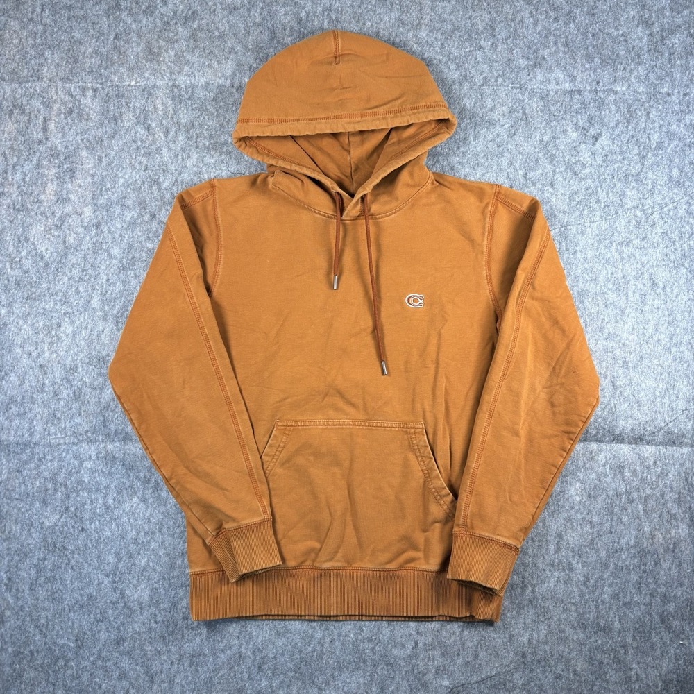 Coach Hoodie Sweatshirt Men's XS‎ Orange Rust Cotton Drawstring